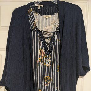 Tanks and Navy Cardigan